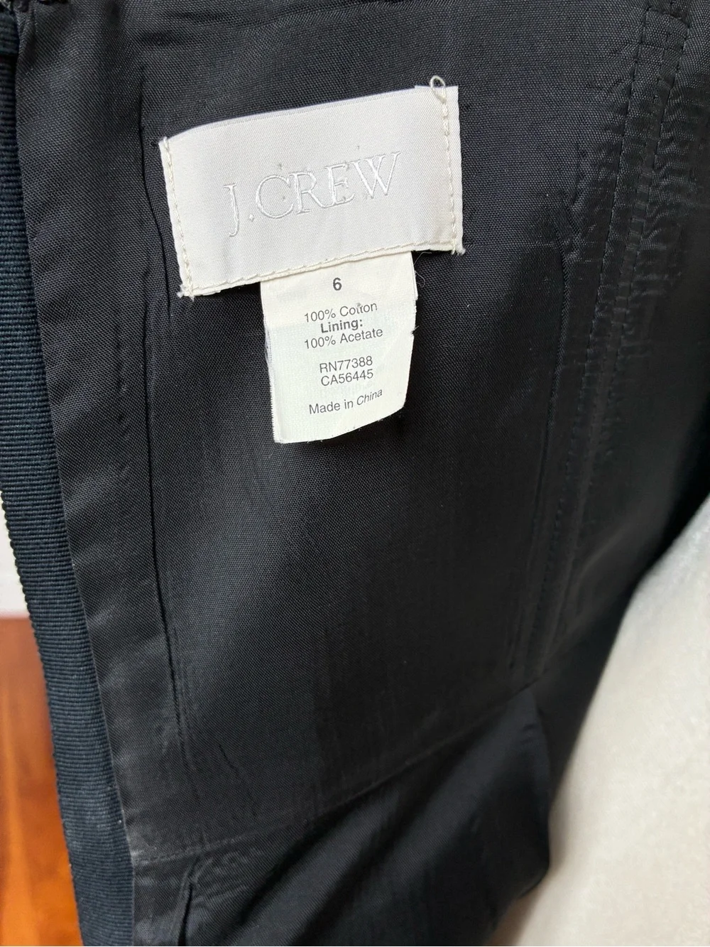 J. Crew Black Fitted Knee-length Cotton Dress